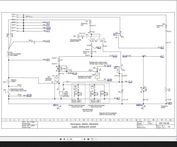 Bomag BW141 4 to BW203 4 Engine Tier23 Wiring Diagram Drawing No 92010008 2006 EN DE 1 1