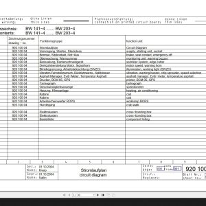 Bomag BW141 4 to BW203 4 Wiring Diagram Drawing No 92010004 2004 EN DE 1