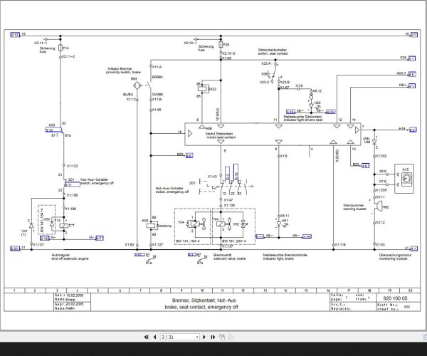 Bomag BW141 4 to BW203 4 Wiring Diagram Drawing No 92010005 2005 EN DE 1