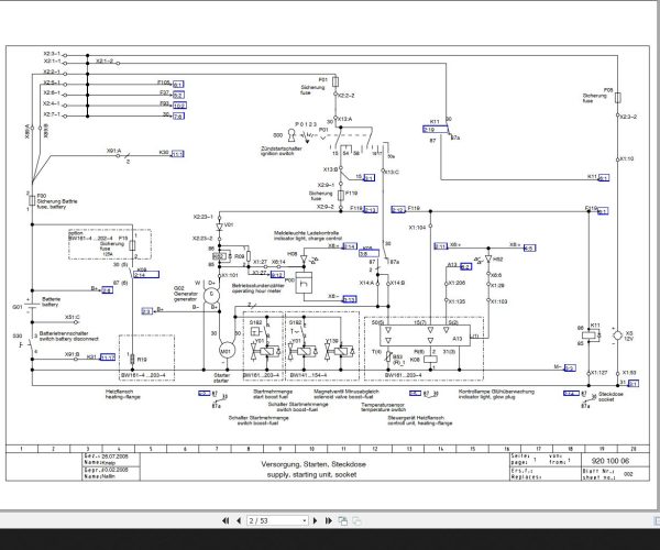 Bomag BW141 4 to BW203 4 Wiring Diagram Drawing No 92010006 2005 EN DE 1 1