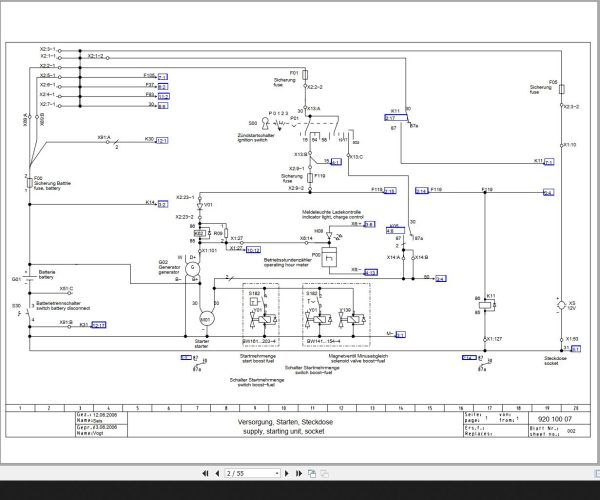 Bomag BW141 4 to BW203 4 Wiring Diagram Drawing No 92010007 2006 EN DE 1