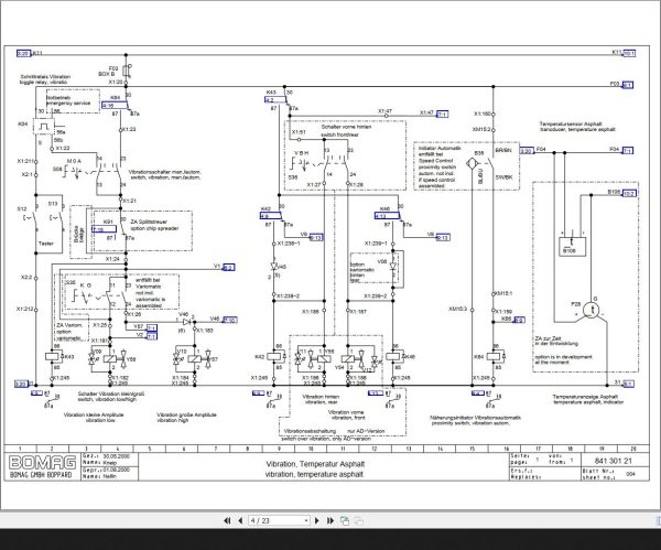 Bomag BW141AD 2 BW151AD ADH AC−2 BW144AD AC−2 BVM BW154AD AC−2 BVM Circuit Diagram Drawing No84130121 2000 EN DE 1