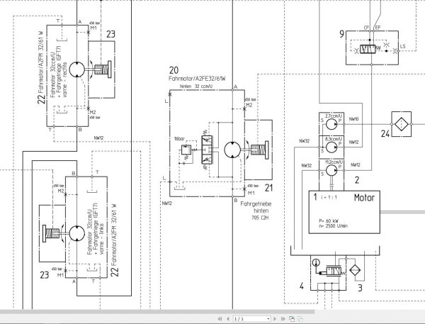 Bomag BW141AD 4 BW151AD 4 Hydraulic Schematic Drawing No A92010069 02 2005 EN DE 1
