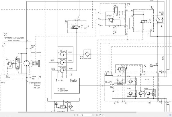 Bomag BW141AD 4AM BW151AD 4AM Hydraulic Schematic Drawing No A92010069 2005 EN DE 1 1
