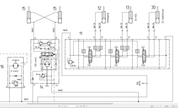 Bomag BW144AD 4 AM BW154AD 4 AM Hydraulic Schematic Drawing No 92010064 2005 EN DE 1