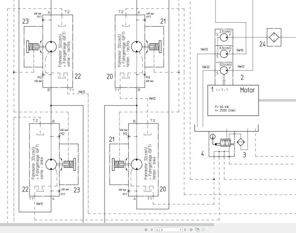Bomag BW144AD 4 AM BW154AD 4 AM Hydraulic Schematic Drawing No 92010064 01 2005 EN DE 1