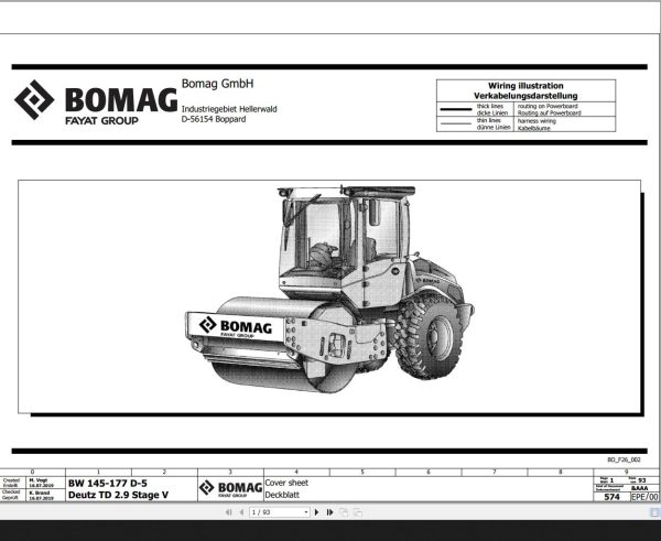 Bomag BW145 177 D 5 Deutz TD 2.9 Stage V Wiring Diagram Function 574 2019 EN DE