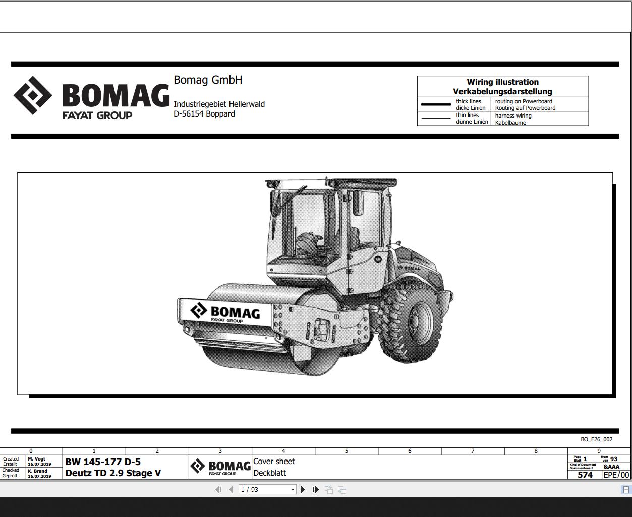 Bomag BW145 177 D 5 Deutz TD 2.9 Stage V Wiring Diagram Function 574 2019 EN DE
