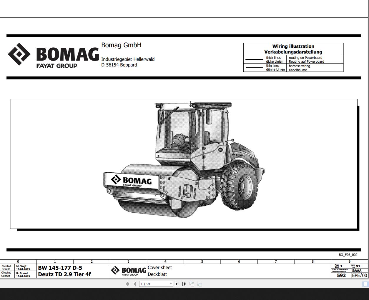 Bomag BW145 177 D 5 Deutz TD 2.9 Tier 4f Wiring Diagram Function 592 2019 EN DE