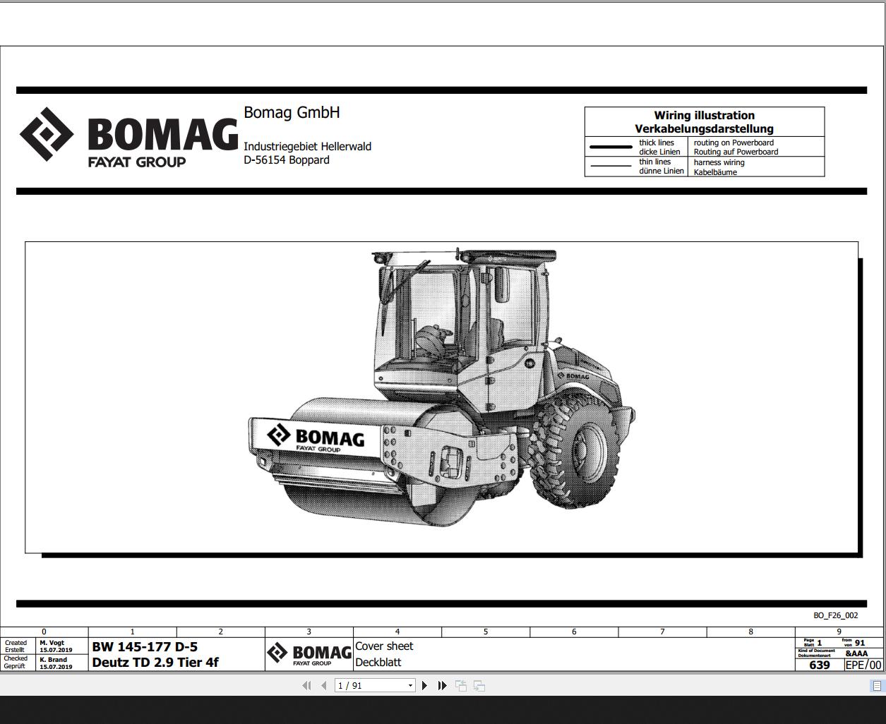 Bomag BW145 177 D 5 Deutz TD 2.9 Tier 4f Wiring Diagram Function 639 2019 EN DE