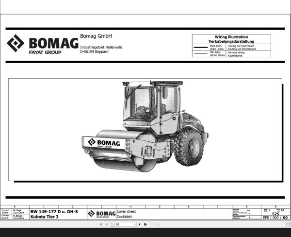 Bomag BW145 177 D u DH 5 Kubota Tier3 Wiring Diagram Function 525 2017 EN DE