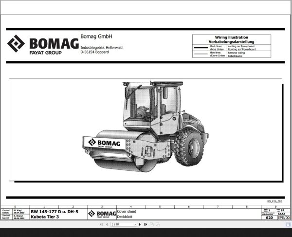 Bomag BW145 177 D u DH 5 Kubota Tier3 Wiring Diagram Function 620 2019 EN DE