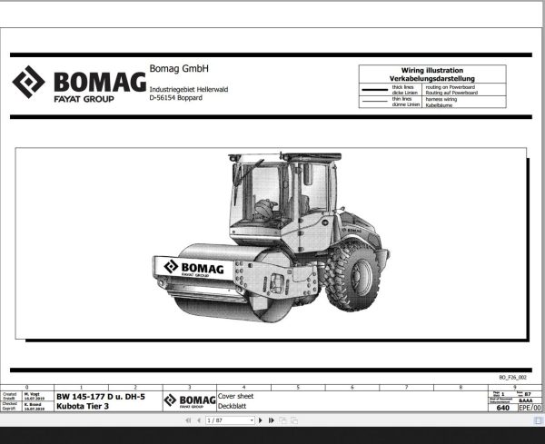 Bomag BW145 177 D u DH 5 Kubota Tier3 Wiring Diagram Function 640 2019 EN DE