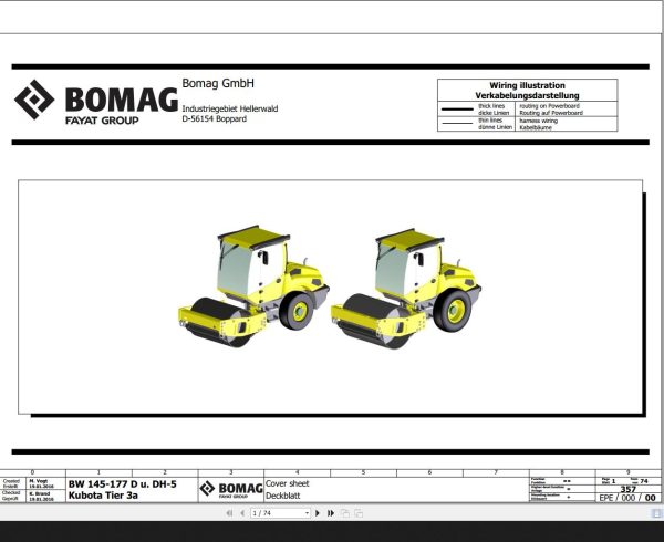 Bomag BW145 177 D u DH 5 Kubota Tier3a Wiring Diagram Function 357 2016 EN DE