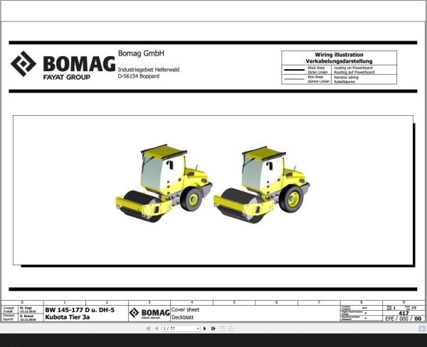 Bomag BW145 177 D u DH 5 Kubota Tier3a Wiring Diagram Function 417 2016 EN DE