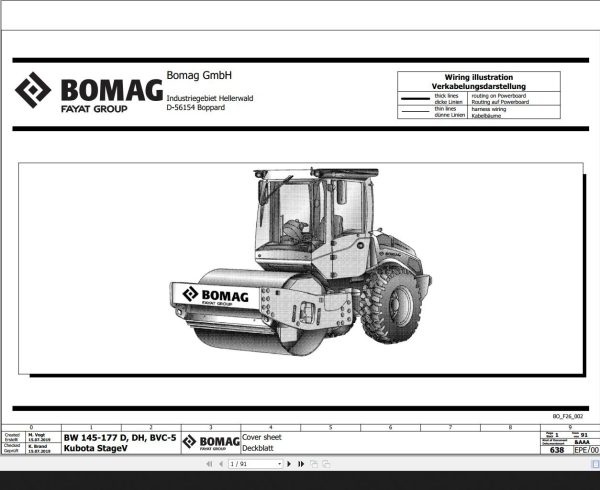 Bomag BW145 177D DH BVC 5 Kubota Stage V Wiring Diagram Function 638 2019 EN DE