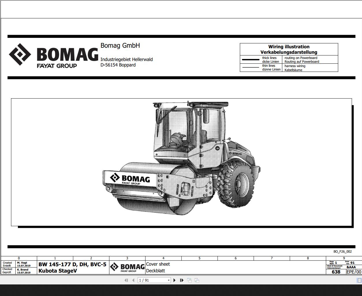 Bomag BW145 177D DH BVC 5 Kubota Stage V Wiring Diagram Function 638 2019 EN DE