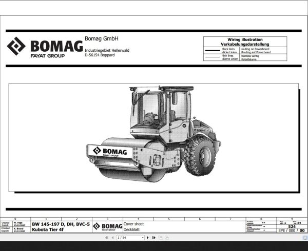 Bomag BW145 197 D DH BVC 5 Kubota Tier 4f Wiring Diagram Function 524 2017 EN DE