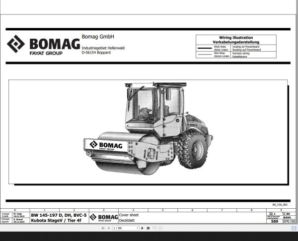 Bomag BW145 197D DH BVC 5 Kubota StageV Tier 4f Wiring Diagram Function 569 2019 EN DE