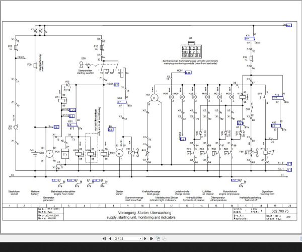Bomag BW145 3 C820 C825C Circuit Diagram Drawing No 58270075 2001 EN DE 1