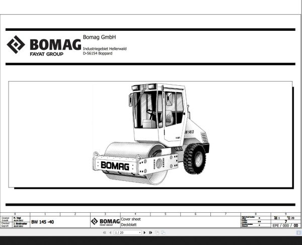 Bomag BW145 40 Wiring Diagram Function 7 2012 EN DE