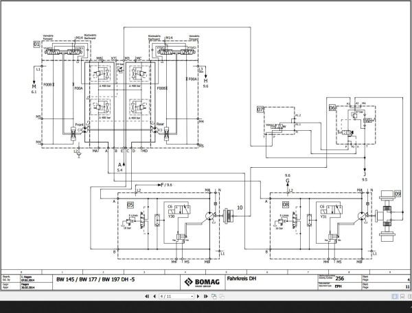 Bomag BW145 177 197DH 5 BW145PDH 5 BW177BVC 5 Hydraulic Schematic Function 256 2014 EN DE 1