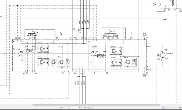 Bomag BW151 AC 4 AM Hydraulic Schematic Drawing No A92010056 2005 EN DE 1