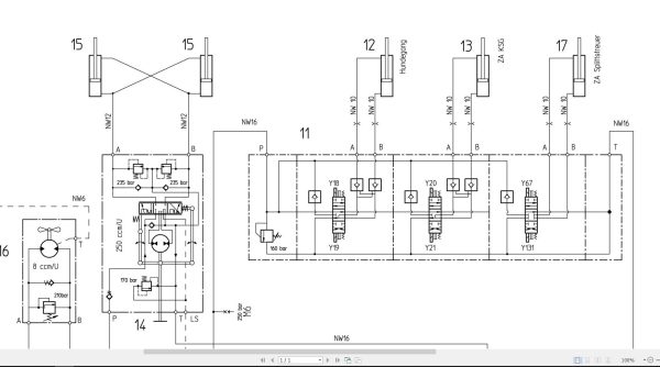Bomag BW151 AC 4 AM Hydraulic Schematic Drawing No A92010056 01 2005 EN DE 1