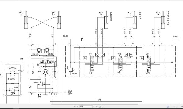 Bomag BW151 AC 4 Hydraulic Schematic Drawing No A92010057 02 2004 EN DE 1