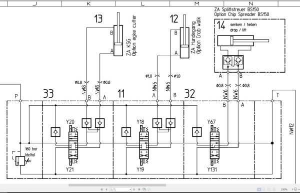 Bomag BW151 AC 5 Hydraulic Schematic Drawing No A92111366 01 2013 EN DE 1