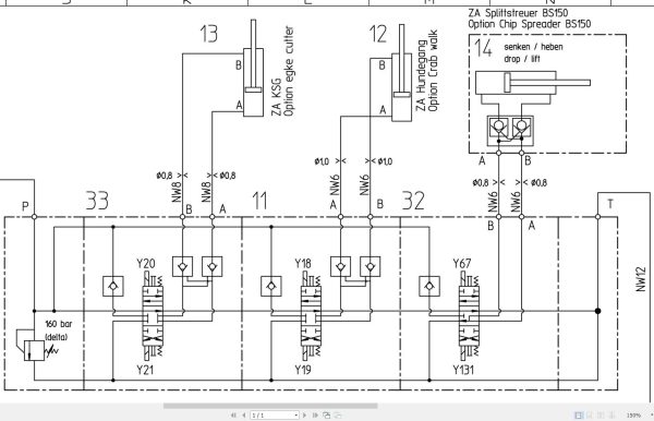 Bomag BW151 AC 5 Hydraulic Schematic Drawing No A92111366 02 2013 EN DE 1