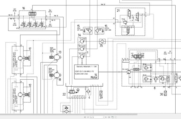 Bomag BW154 ACP 4i AM TE Hydraulic Schematic Drawing No 87613149 2018 EN DE 1