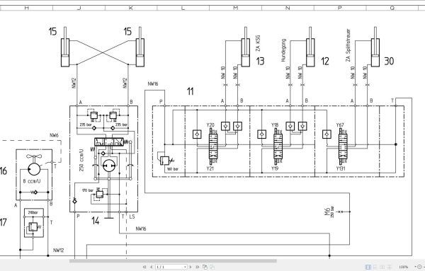 Bomag BW154 AD 4AM Hydraulic Schematic Drawing No A92010066 2004 EN DE 1