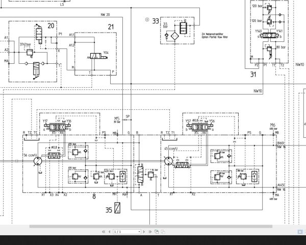 Bomag BW154 AP 4AM Hydraulic Schematic Drawing No 87610101 3 2008 EN DE 1