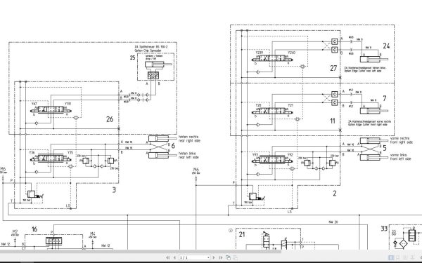 Bomag BW154 AP 4AM Hydraulic Schematic Drawing No 87610101 5 2008 EN DE 1