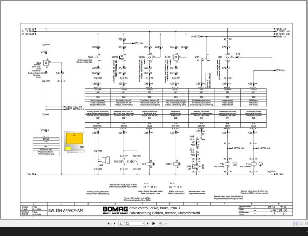 Bomag BW154 AP BW154 ACP AM Circuit Diagram Drawing No 87610100 2008 EN DE 1
