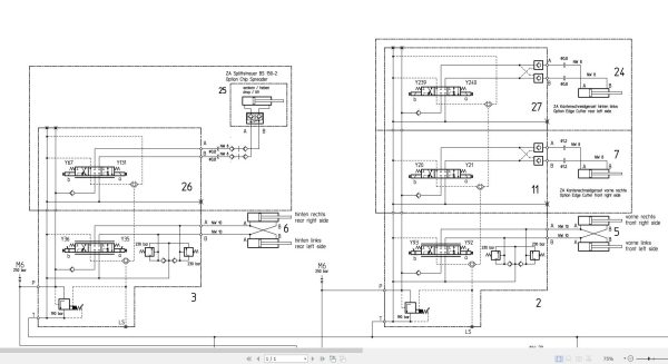 Bomag BW154ACP 4 Hydraulic Schematic Drawing No 87610104 2 2008 EN DE 1