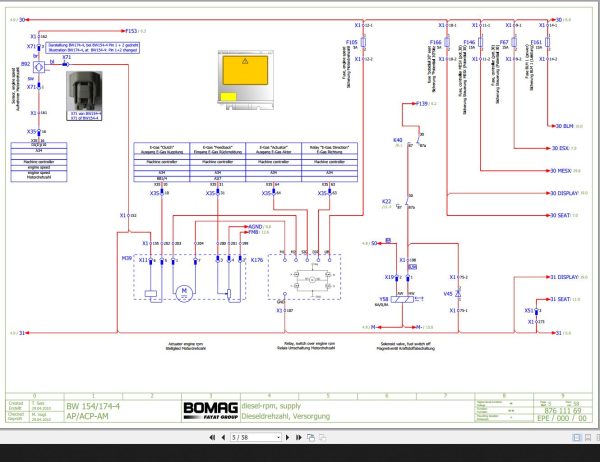 Bomag BW154 174 4 AP ACP AM Circuit Diagram Drawing No 87611169 2010 EN DE 1