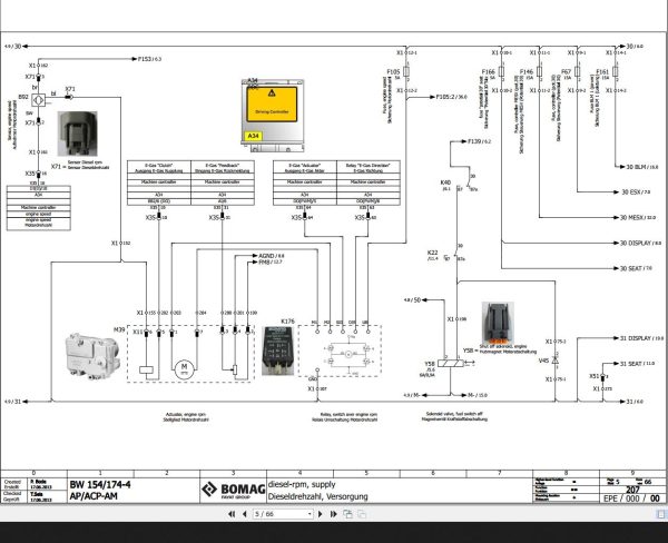 Bomag BW154 174 4 AP ACP AM Wiring Diagram Function 207 2013 EN DE 1