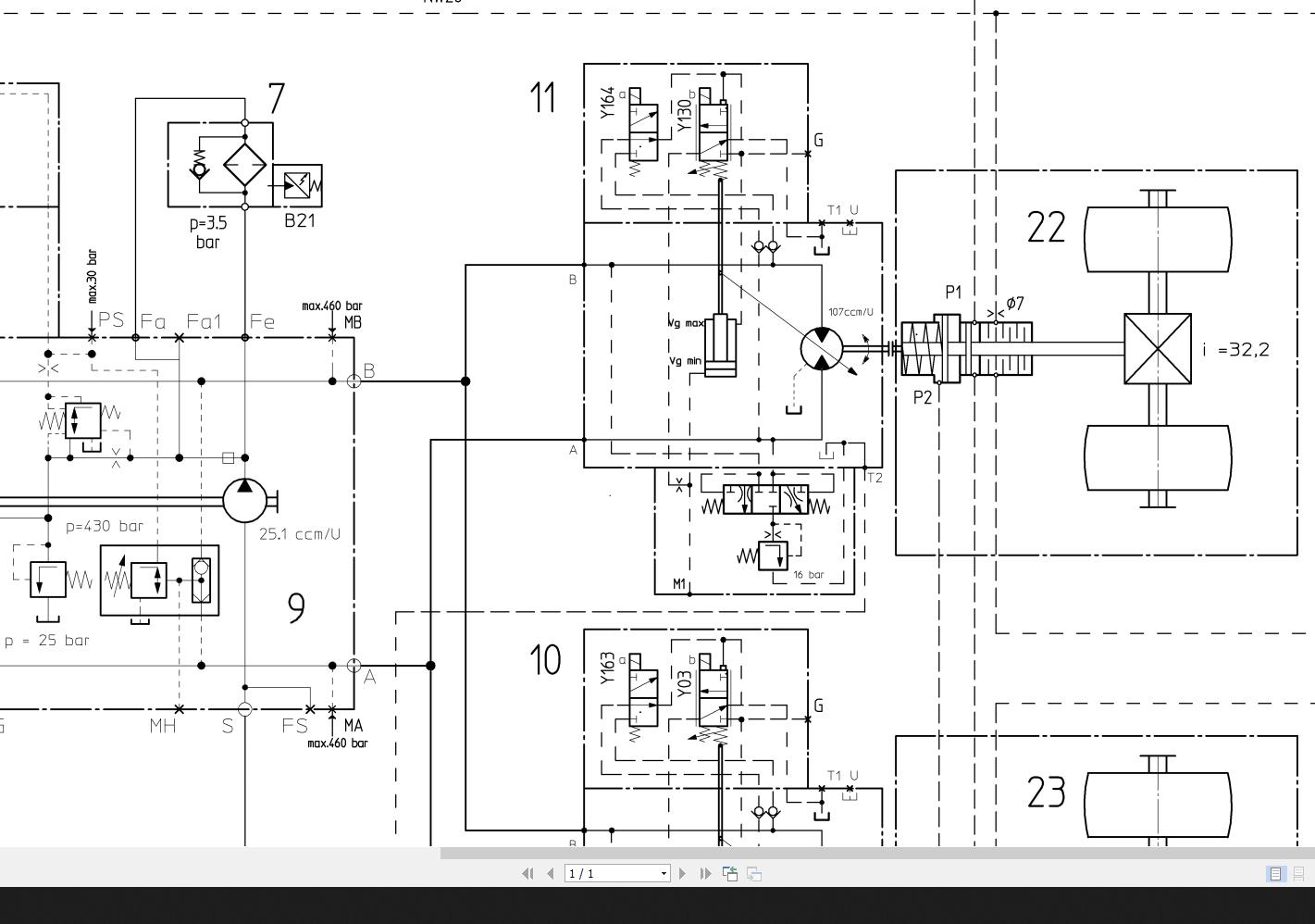 Bomag BW24-24RH Hydraulic Schematic Drawing-No B53811000_01 2006 EN DE