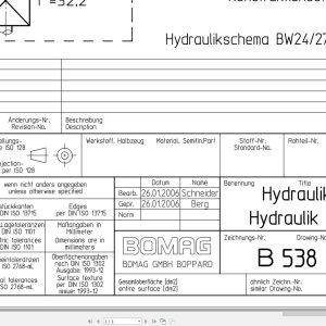 Bomag BW24 27RH Hydraulic Schematic Drawing No 53811000 2006 EN DE 1