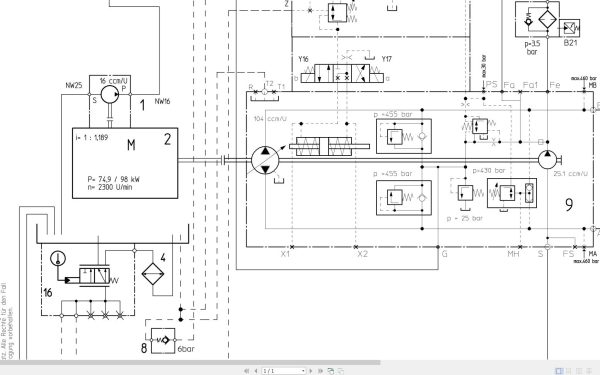 Bomag BW24 27RH Hydraulic Schematic Drawing No 53811000 2006 EN DE 1 1