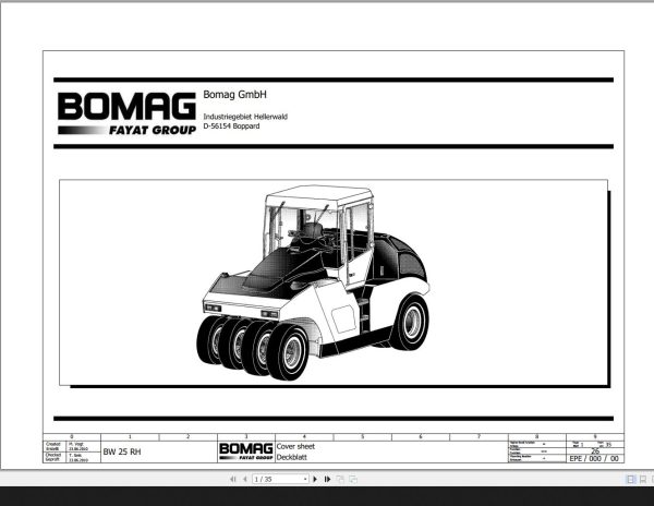 Bomag BW25RH Wiring Diagram Function 26 2010 EN DE 1