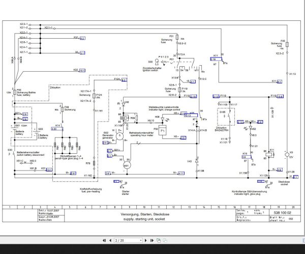 Bomag BW27RH Tier3 Circuit Diagram Drawing No 53810002 2007 EN DE 1