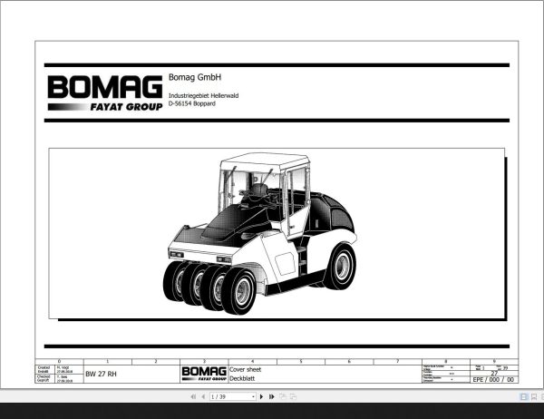 Bomag BW27RH Wiring Diagram Function 27 2010 EN DE 1