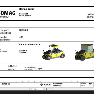 Bomag BW28RH4f BW28RH3a Hydraulic Schematic Function 439 2017 EN DE