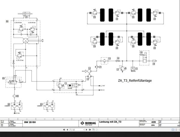 Bomag BW28RH4f BW28RH3a Hydraulic Schematic Function 439 2017 EN DE 1 1