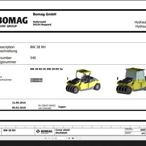 Bomag BW28RH4f BW28RH3a Hydraulic Schematic Function 540 2018 EN DE
