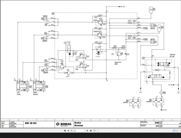 Bomag BW28RH4f BW28RH3a Hydraulic Schematic Function 540 2018 EN DE 1 1