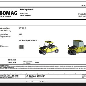 Bomag BW28RH4f BW28RH3a Hydraulic Schematic Function 608 2019 EN DE